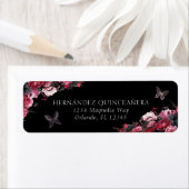Gothic Pink Red & Black Moody Quinceañera Etiket (Insitu)