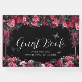 Gothic Pink Red & Black Moody Quinceañera Gastenboek