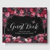 Gothic Pink Red & Black Moody Quinceañera Gastenboek (Voorkant)