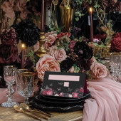 Gothic Pink Red & Black Moody Quinceañera Plaatskaartje
