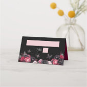 Gothic Pink Red & Black Moody Quinceañera Plaatskaartje (Voorkant)