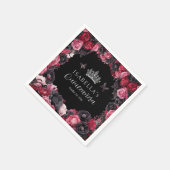 Gothic Pink Red & Black Moody Quinceañera Servet (Hoek)