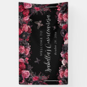 Gothic Pink Red & Black Moody Quinceañera Spandoek (Verticaal)