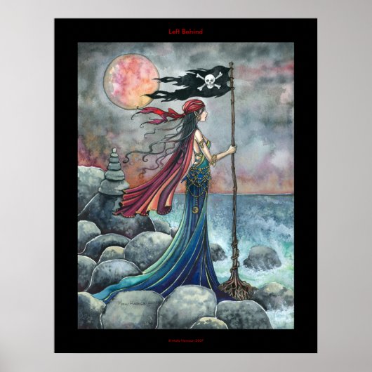 Gothic Pirate Poster Fantasie Kunst achtergelaten (Voorkant)