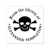 Gothic Pirate Skull Crossbones Bibliotheek Boeknaa Zelfinktende Stempel (Design)