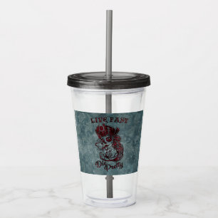 Gothic Pirate Skull Woman Live Fast Die  Acryl Drinkbeker