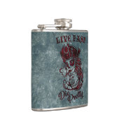 Gothic Pirate Skull Woman Live Fast Die  Heupfles (Rechts)