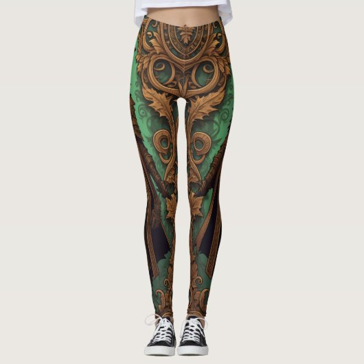 Gothic Plague Doctor SCP-049 Halloween Steampunk Leggings (Voorkant)