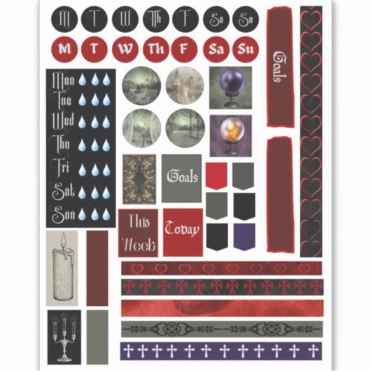 Gothic Planner Stickers (Voorkant)