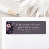 Gothic Plum Floral Wedding Address Labels (Insitu)