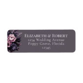 Gothic Plum Floral Wedding Address Labels (Voorkant)