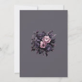 Gothic Plum Floral Wedding Details Card Kaart (Achterkant)