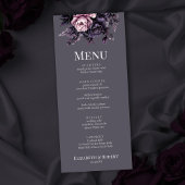 Gothic Plum Floral Wedding Menu