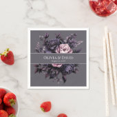 Gothic Plum Floral Wedding Napkins Servet (Insitu)