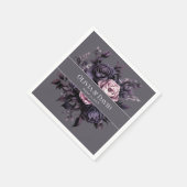Gothic Plum Floral Wedding Napkins Servet (Hoek)