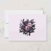 Gothic Plum Floral Wedding RSVP Card Kaartje (Achterkant)