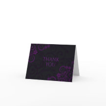 Gothic Plum Paarse Bedankkaartjes