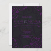 Gothic Plum Wedding Invitations Kaart (Voorkant)