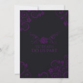 Gothic Plum Wedding Invitations Kaart (Achterkant)