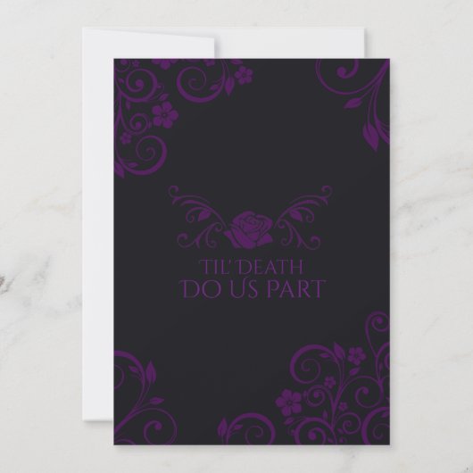 Gothic Plum Wedding Invitations Kaart (Achterkant)