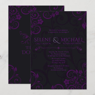 Gothic Plum Wedding Invitations Kaart