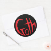 Gothic (Pointed Lettering) (rood) Ronde Sticker (Envelop)