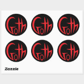 Gothic (Pointed Lettering) (rood) Ronde Sticker (Vel)