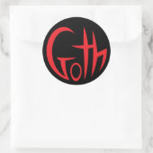 Gothic (Pointed Lettering) (rood) Ronde Sticker (Tas)