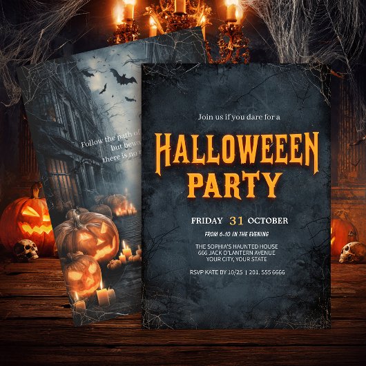Gothic Pompoenstraat Halloween Kaart