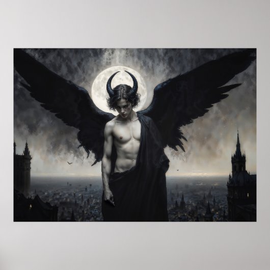 Gothic Portrait of Lord Lucifer Poster (Voorkant)