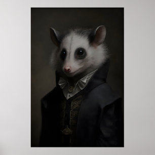 Gothic Possum Vintage Poster, Kunst Poster Print