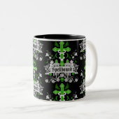 Gothic Post Punk Mode Accessoires Tweekleurige Koffiemok (Voorkant rechts)