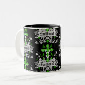 Gothic Post Punk Mode Accessoires Tweekleurige Koffiemok (Voorkant links)