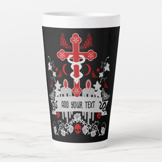 Gothic Post Punk Mode Latte Mok (Voorkant)