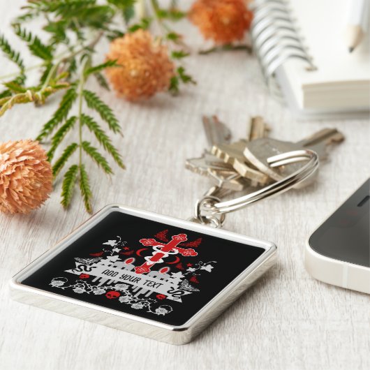 Gothic Post Punk Mode Sleutelhanger (Zijkant)