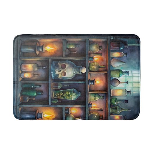 Gothic Potion Bottles – Dark Apothecary Badmat (Voorkant)