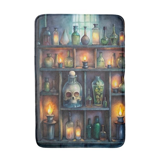 Gothic Potion Bottles – Dark Apothecary Badmat (Voorkant Verticaal)