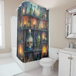 Gothic Potion Bottles – Dark Apothecary Douchegordijn