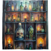 Gothic Potion Bottles – Dark Apothecary Douchegordijn (Voorkant)