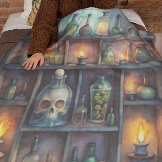 Gothic Potion Bottles – Dark Apothecary Fleece Deken