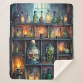 Gothic Potion Bottles – Dark Apothecary Sherpa Deken (Voorkant)