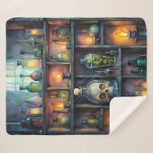 Gothic Potion Bottles – Dark Apothecary Sherpa Deken (Voorkant (horizontaal))