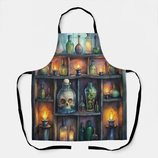 Gothic Potion Bottles - Dark Fantasy Witchy Schort (Voorkant)