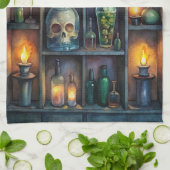 Gothic Potion Bottles - Dark Fantasy Witchy Theedoek (Gevouwen)