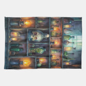 Gothic Potion Bottles - Dark Fantasy Witchy Theedoek (Horizontaal)