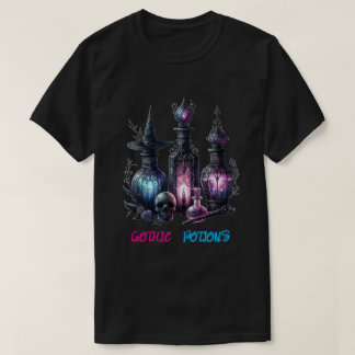Gothic Potion Flessen T-Shirt | Donkere Fantasy &