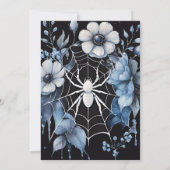 Gothic Powder Blue Floral Spider Web Bridal Shower Kaart (Achterkant)