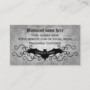 Gothic preferred customer punch visitekaartje