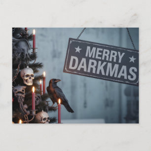 Gothic "Prettig Donkerfeest" Horror Kerstboom Feestdagenkaart