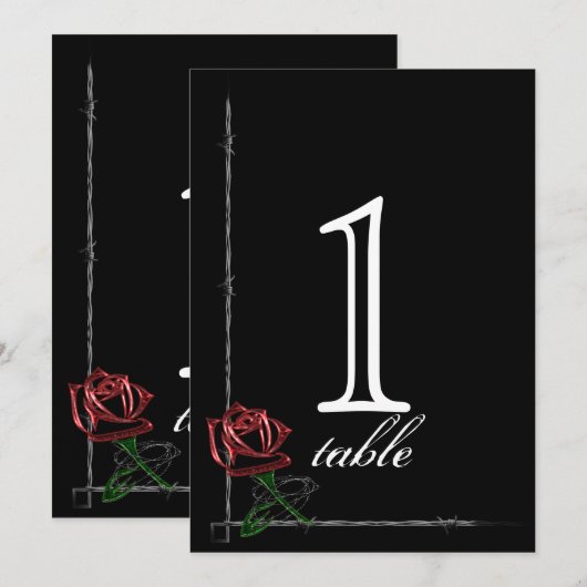 Gothic Prikkeldraad Roos Jubileum Tafelnummer (Voorkant / Achterkant)